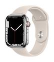 Apple Watch Series 7 GPS + Cell, 45mm Silver Stainless Steel Case with Starlight Sport Band