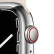 Apple Watch Series 7 GPS + Cell, 45mm Silver Stainless Steel Case with Starlight Sport Band