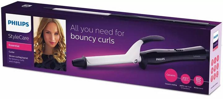 Philips 16mm Hair Curler Iron With Ceramic Barrel White Black eXtra Oman