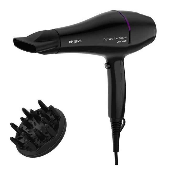 Philips Pro Hair Dryer 2x ionic care 2 attachments 2200W Black eXtra Bahrain