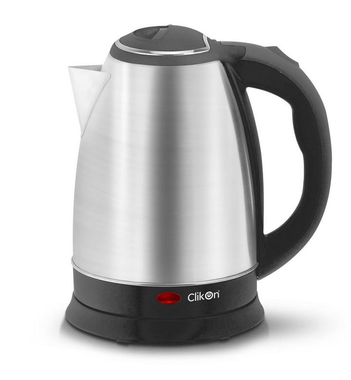 Clikon 1.8L Electric Jug Kettle Stainless Steel Body 1500W Black Silver