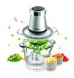 ClikonLarge Food Chopper With Garlic Peeler Glass Bowl, 2.0L , 350W, Silver