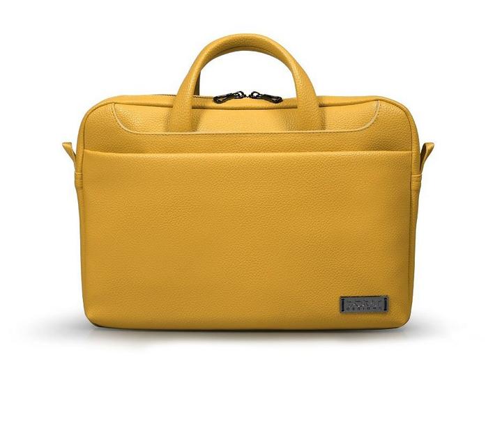 Port Zurich Topload Bag, Leather, 13.3 Inch, Yellow
