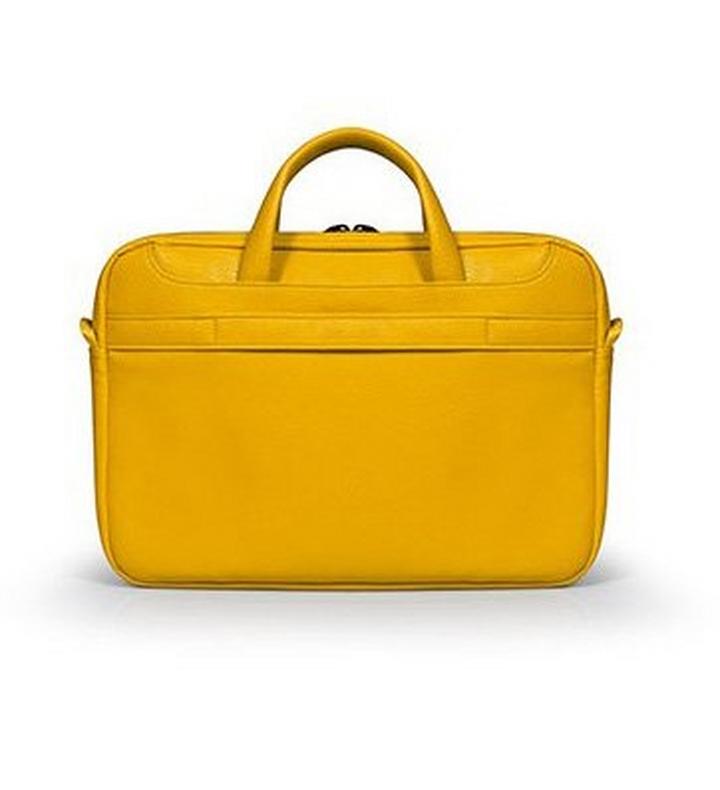 Port Zurich Topload Bag, Leather, 13.3 Inch, Yellow