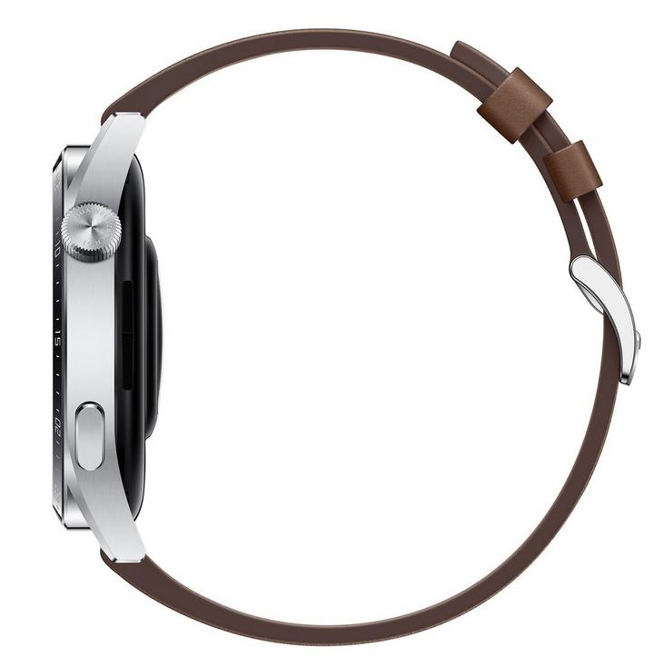 Huawei Watch GT3 46MM Classic Stainless Steel with Leather Strap, Brown