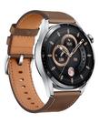 Huawei Watch GT3 46MM Classic Stainless Steel with Leather Strap, Brown