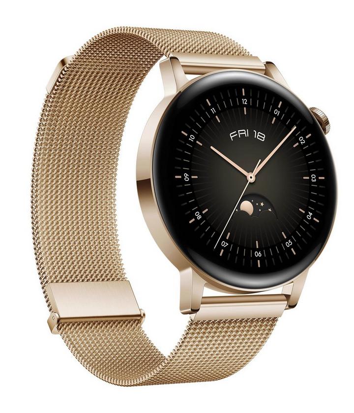 Huawei Watch GT3 42Mm Elegant Edition with Milanese Strap, Gold