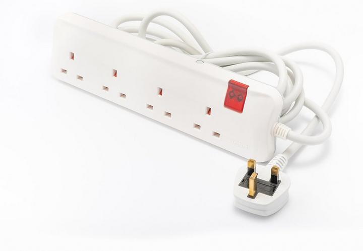 Legrand, Power Extension Cord, 4 Sockets, 5M Long Cord, White