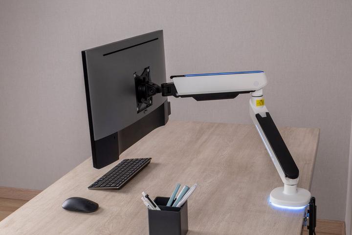FIT GEAR, Gaming Monitor Arm with RGB Lighting, Screen Size: 17"-32",White