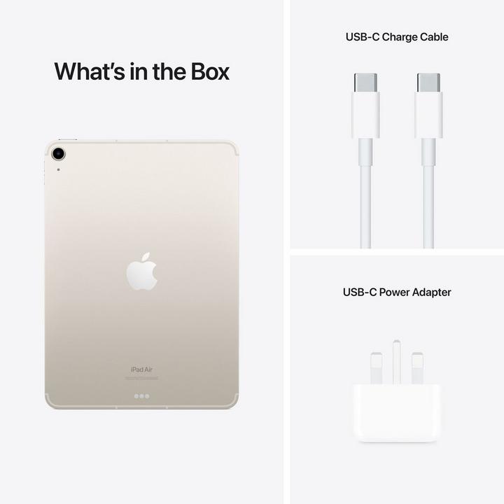 Apple iPad Air 5,Wi-Fi + Cellular, 10.9 inch, 64GB, Starlight