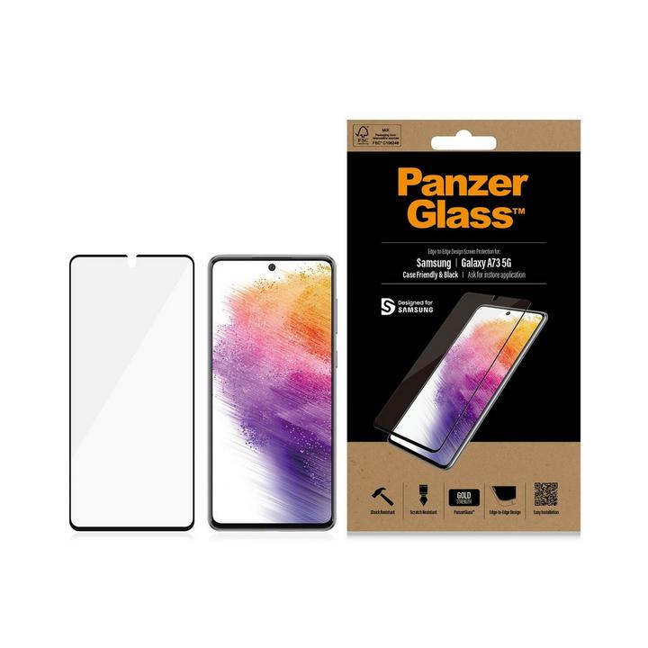 Panzer Samsung Galaxy A73 Screen Protector Case Friendly, Black
