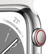 Apple Watch Series 8 GPS + Cellular 45mm Silver  Case with White Sport Band
