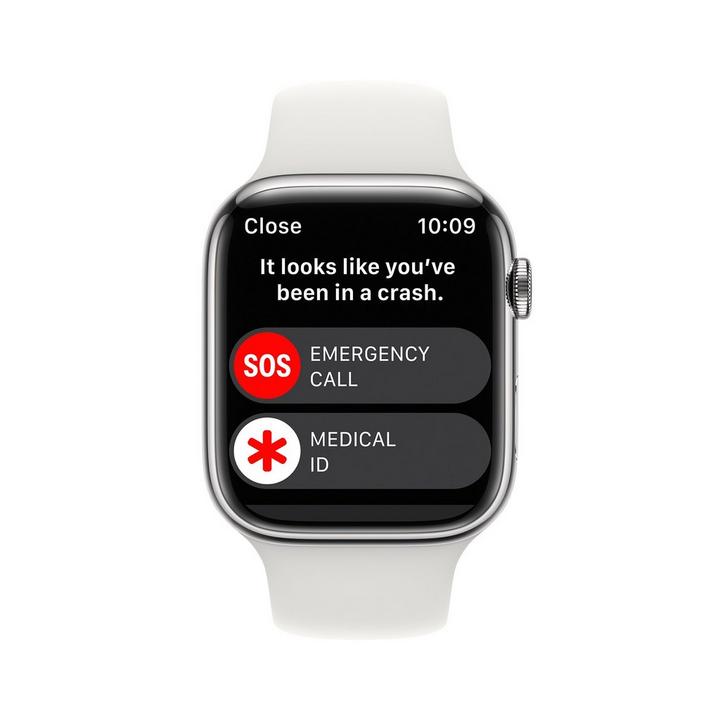 Apple Watch Series 8 GPS + Cellular 45mm Silver  Case with White Sport Band
