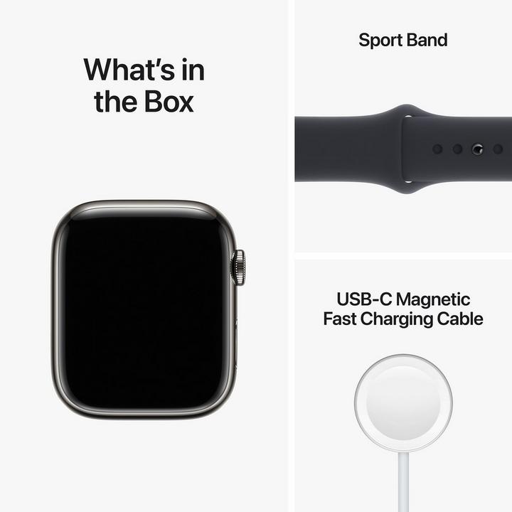 Apple Watch Series 8 GPS + Cellular 45mm Graphite  Case with Midnight Sport Band