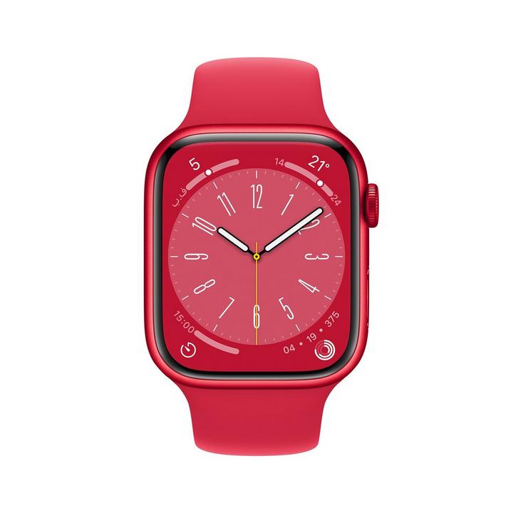 Apple Watch Series 8 GPS 45mm RED  Case with RED Sport Band