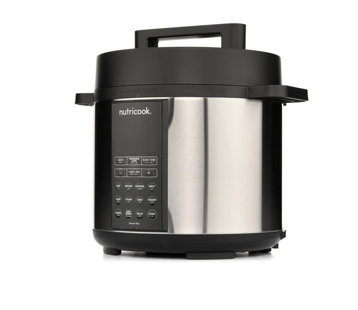 NutriCook Smart Pot Pressure Cooker, 6Ltr, 1000W, Silver