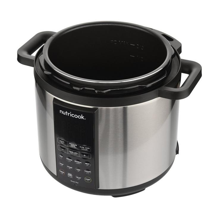 NutriCook Smart Pot Pressure Cooker, 6Ltr, 1000W, Silver
