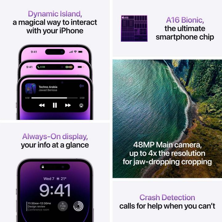 ContiMarket. Celular Apple Iphone 14 Pro 256gb Deep Purple Chip