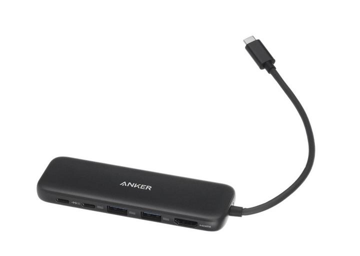 Anker 5in1 USB-C Hub, 100 Watts, Powerful Charging, Black