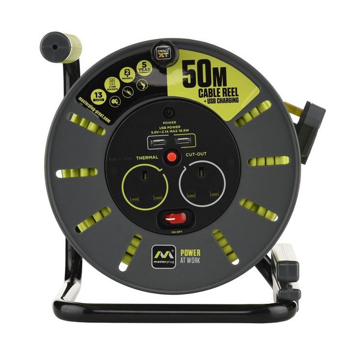 Masterplug Cable Reel Way Indoor Outdoor Extension Cable, 48 OFF