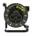 Masterplug, Open Cable Reel Extension 2 Socket, 2USB, 25 Metres, Green