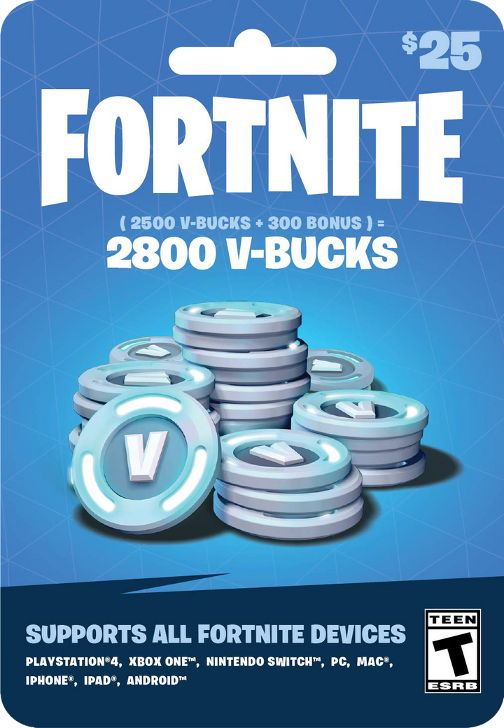 فورتنيت كارت 25 دولار حساب الولايات المتحدة( بلايستيشن 4/ اكس 1 / نينتندو سويتش)، كود رقمي يرسل بالايميل