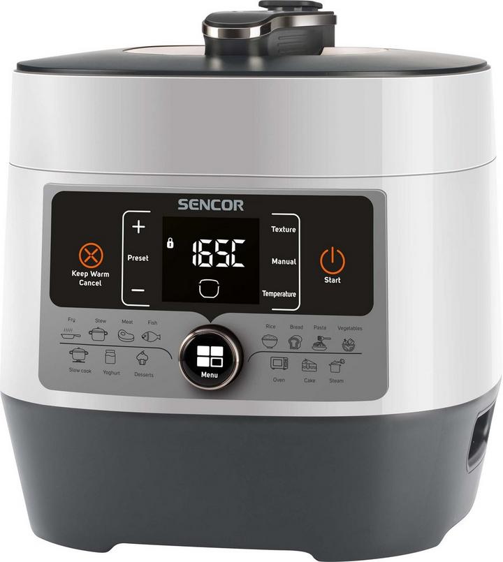 Sencor Electric Pressure Cooker, 1000W, White Silver eXtra