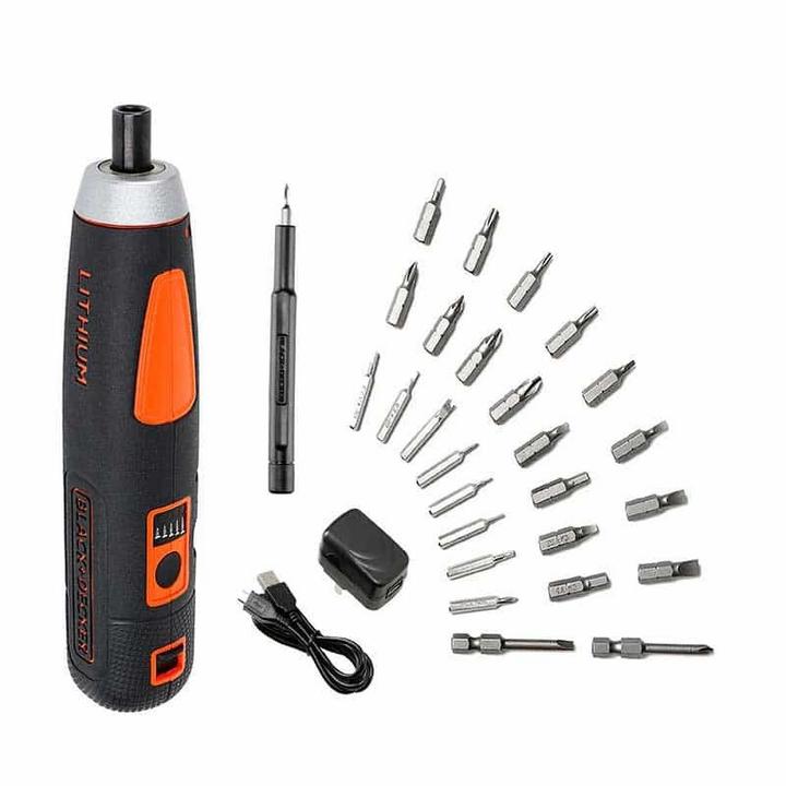 Black Decker Cordless Power Push n Go Screwdriver 27 Accessories