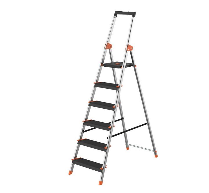 Homez  6 Step Foldable Aluminium Ladder, 150Kg Capacity