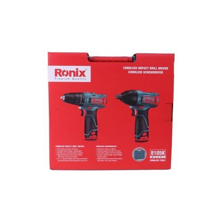 Ronix 8105K Impact Driver Combo Kit with 2 Batteries Charger and Case Blue Cordless Impact Drill Driver Impact Screwdriver
