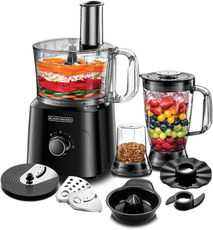 Black+Decker 5 In 1 2L 750W Food Processor Black