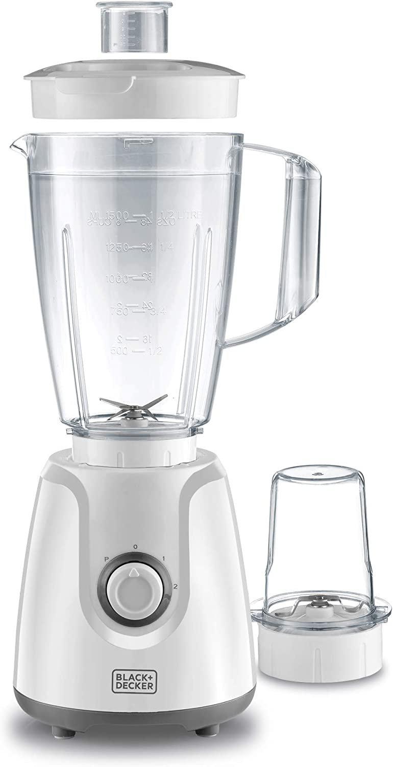 Black Decker 400W Blender With Grinder Mill White Stainless steel