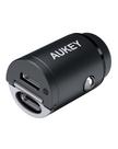 AUKEY Power Delivery Nano Car Charger 30W, 2 Port, Black