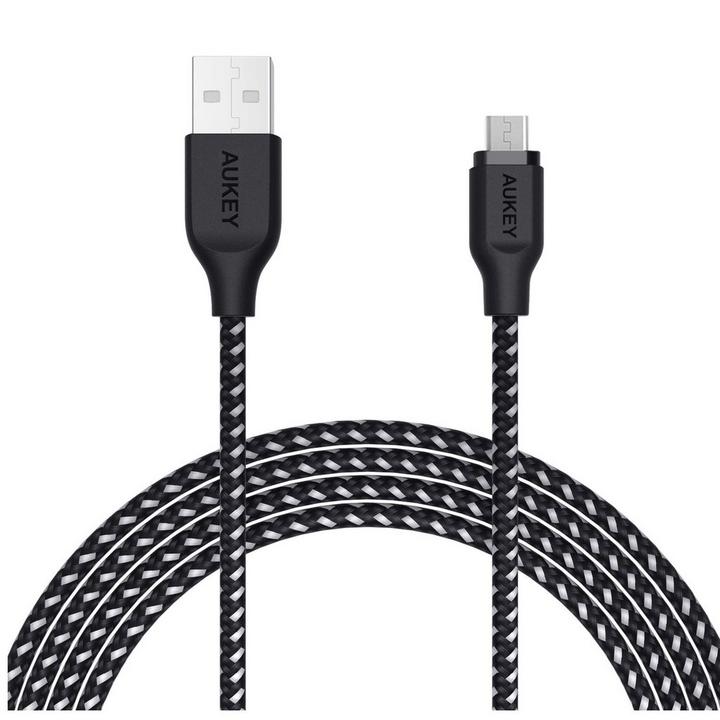 AUKEY Braided Nylon USB 2.0 to Micro USB Cable 2M, Black
