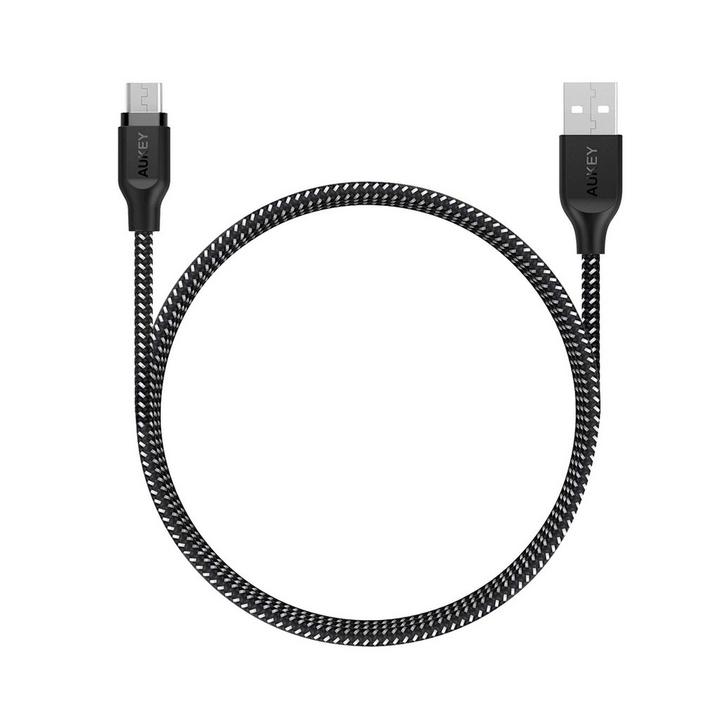 AUKEY Braided Nylon USB 2.0 to Micro USB Cable 2M, Black