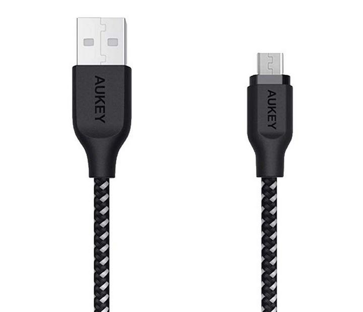 AUKEY Braided Nylon USB 2.0 to Micro USB Cable 2M, Black