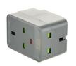 Home Best, Power Adaptor Plug, 3 Neon Sockets, Grey