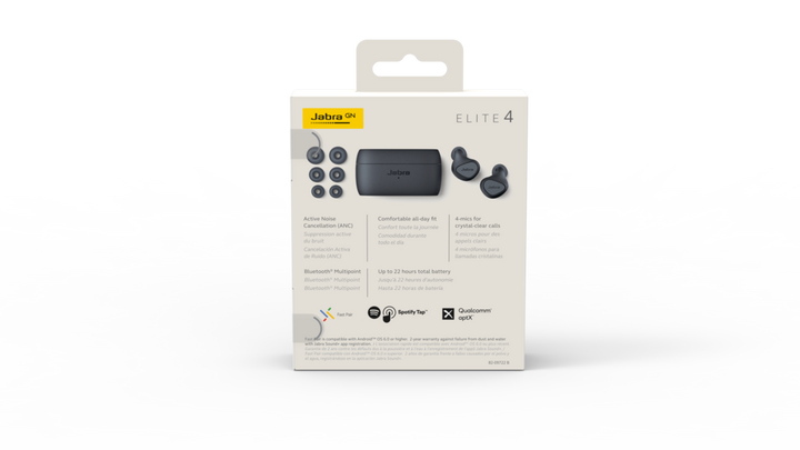 Jabra Elite 4 Bluetooth In Ear True Wireless, Dark Grey