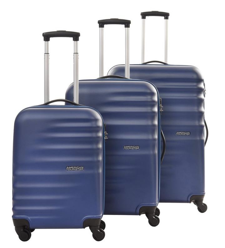 American Tourister Preston Set of 3Pc HS ABS Hard Luggage, 20/24/28 Inch,  Blue - eXtra