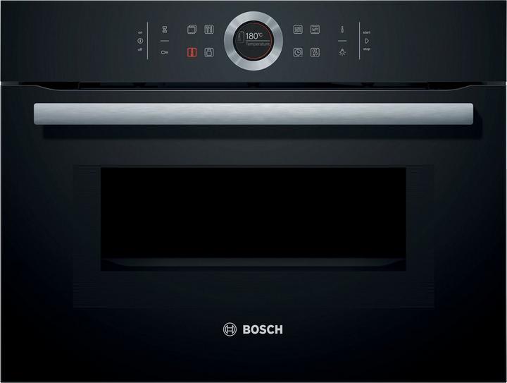 Bosch, Series 8, Built-in compact oven with microwave function, 60 x 45 cm,Black