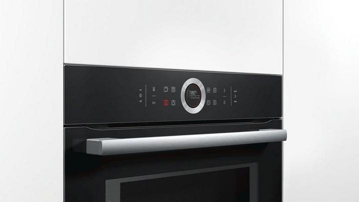 Bosch, Series 8, Built-in compact oven with microwave function, 60 x 45 cm,Black
