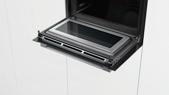 Bosch, Series 8, Built-in compact oven with microwave function, 60 x 45 cm,Black