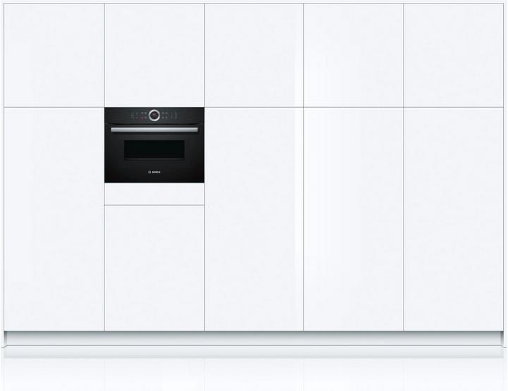 Bosch, Series 8, Built-in compact oven with microwave function, 60 x 45 cm,Black