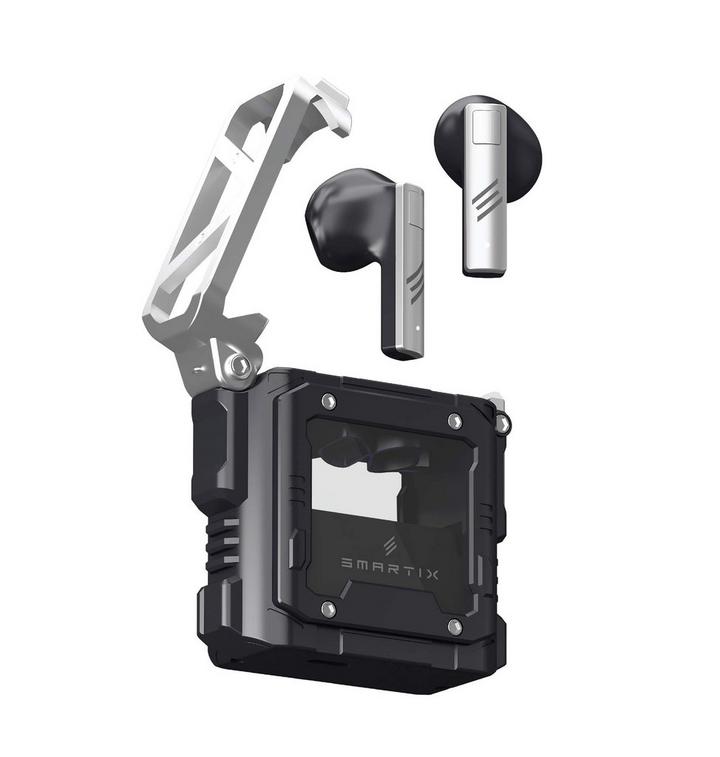 Smartix , GT-BUDS Premium Wireless Gaming Earbuds ,Black/Silver
