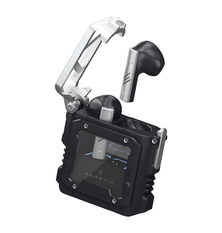 Smartix , GT-BUDS Premium Wireless Gaming Earbuds ,Black/Silver