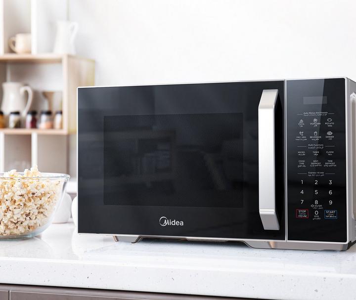 Midea 29L Digital 900W Microwave Integrated Grill Oven Silver/Black