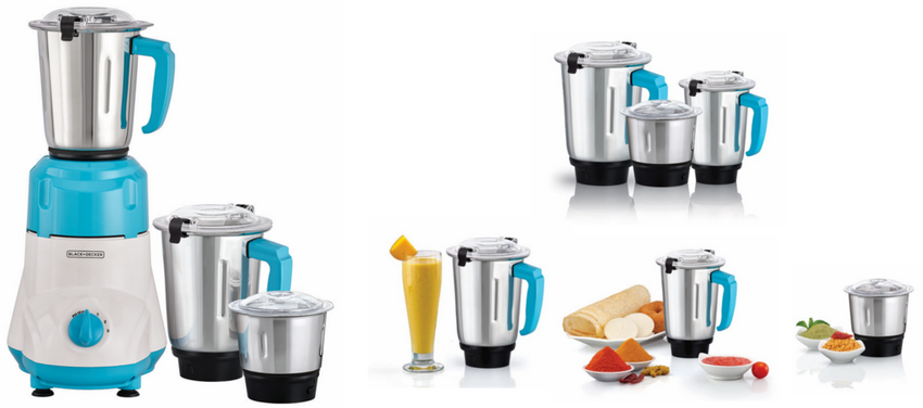 Black+Decker Multipurpose Mixer Grinder, 550 W with 2 Jars, MG550