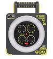 Masterplug, Pro-XT 4 Socket LED Work Light Extension Reel with Stand, 5M Cable, Grey