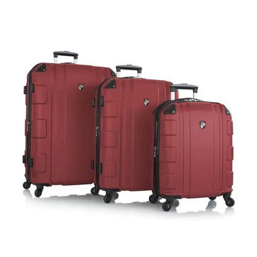 Heys Azor Set Of 3Pc Polycarbonate Luggage Trolley Case Size 21 26 30 Inch Red eXtra