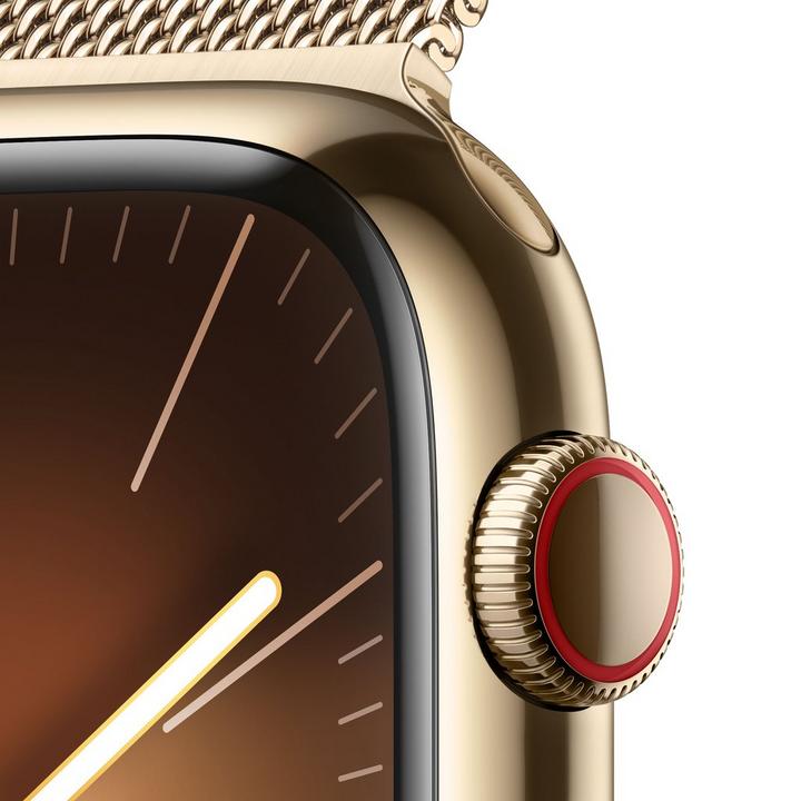 Apple Watch Series 9 GPS + Cellular 45mm Gold Stainless Steel Case with Gold Milanese Loop
